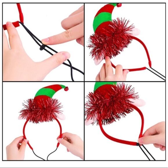 SPOT Dog Christmas Headband Holiday Hat Adjustable Festive Tree Medium / Large - Picture 16 of 16